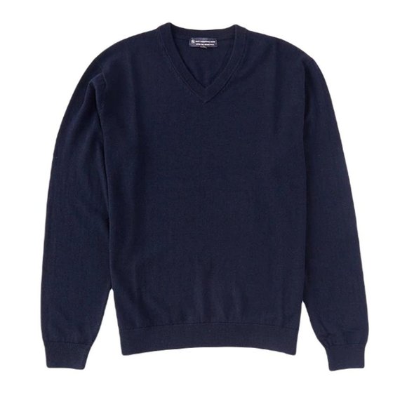 Hart Schaffner Marx Other - Hart Schaffner Marx 3XB Extra Fine Merino Wool Pullover V-Neck Sweater Navy